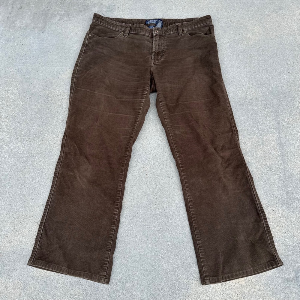 Polo Jeans Co Ralph Lauren Brown Corduroy Pants‎ Womens 12x32 Flare Mid Rise